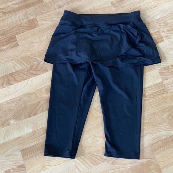 Land’s End Plus Standard Sizes swimsuit, cover-up leggings Navy Blue Various - Picture 10 of 13